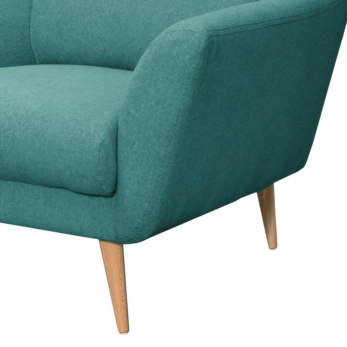 Sessel Tromso Türkis B: 92 cm - Türkis/Buchefarben, Design, Textil (92/87/88cm) - Livetastic