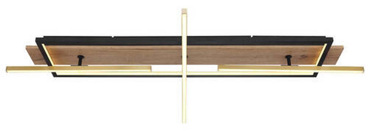 Led Mennyezeti Lámpa 67296d2 - sötétbarna/fekete, Design, műanyag/faalapú anyag (100/60,5/11,5cm) - Globo