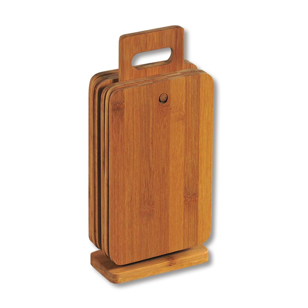 Brettchenständer Bambus inkl. Jausenbrettchen 7--Teilig. - Basics, Holz (14/7/29,5cm) - Kesper