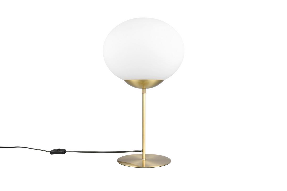 Tischleuchte 563100108 Fomento - Messingfarben/Weiß, KONVENTIONELL, Glas/Metall (30/52cm) - Trio Leuchten