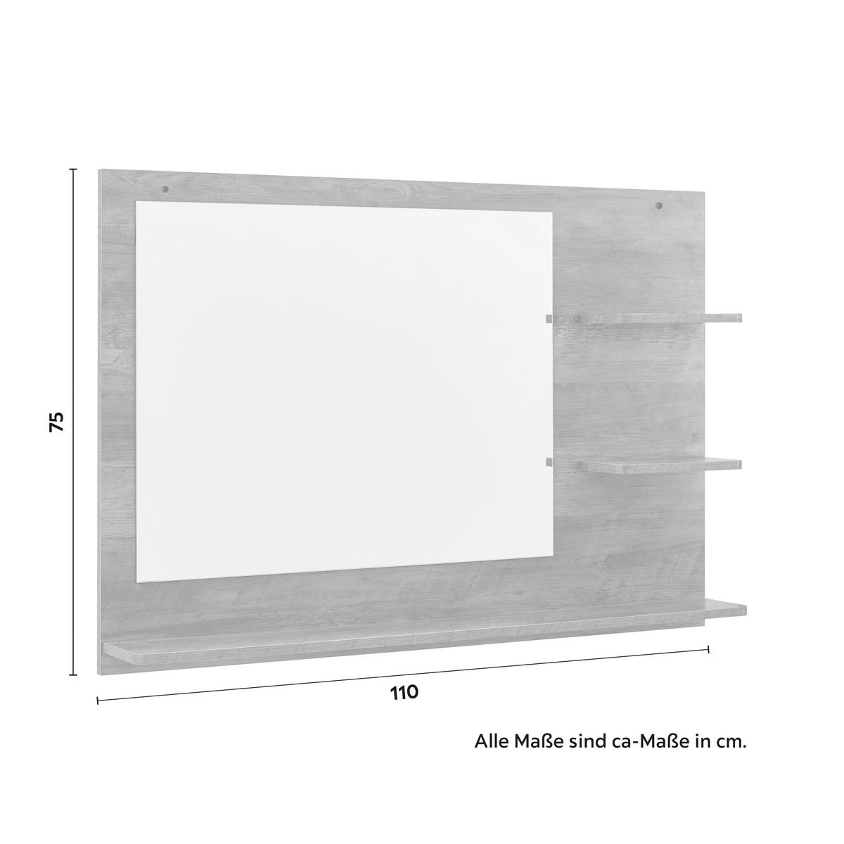 Koupelnové zrcadlo DELL - přírodní barvy, Moderní, kompozitní dřevo/sklo (110/75/15cm) - Bessagi Home