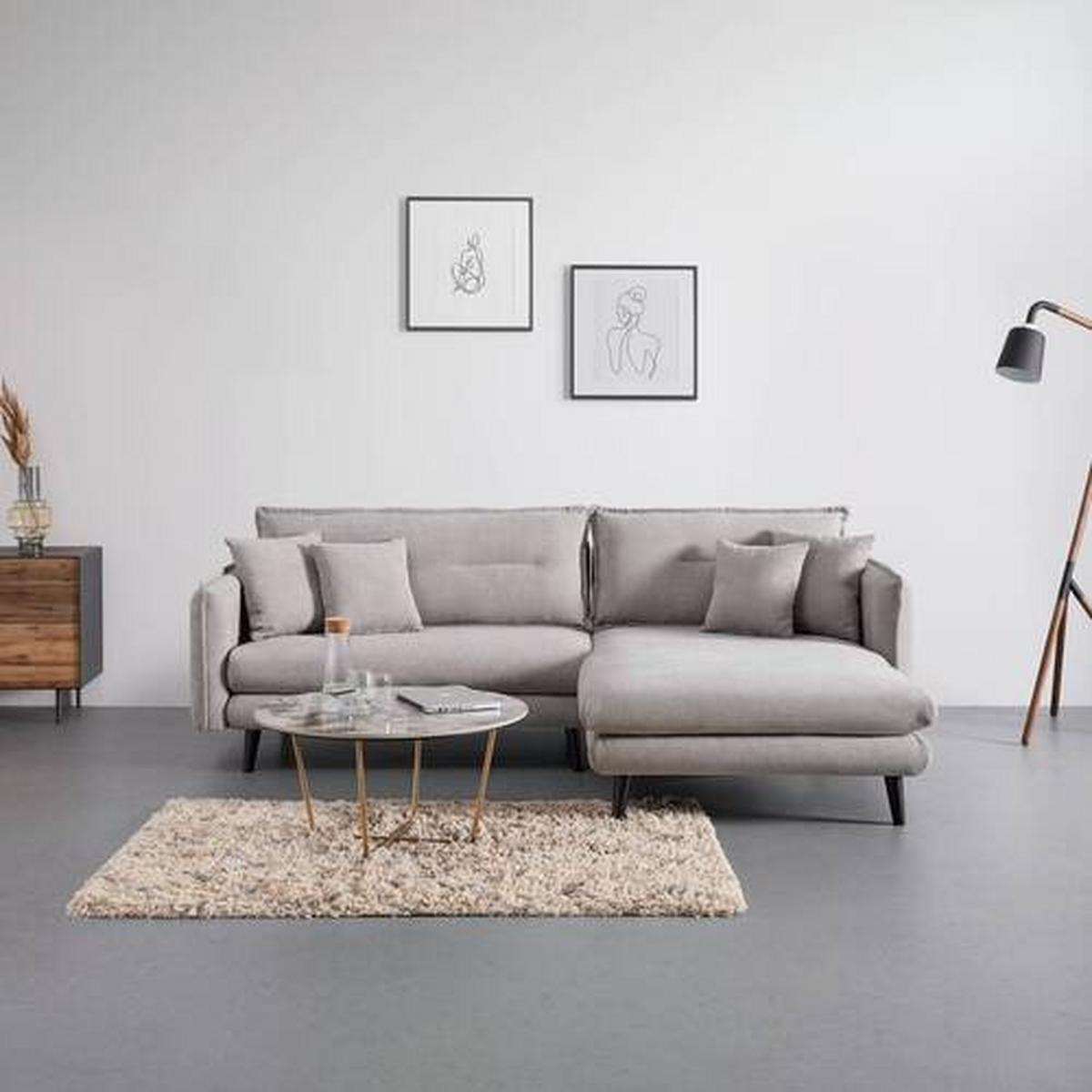 Sedací souprava DAJANA - černá/světle šedá, Moderní, dřevo/textil (251/102/173cm) - P & B