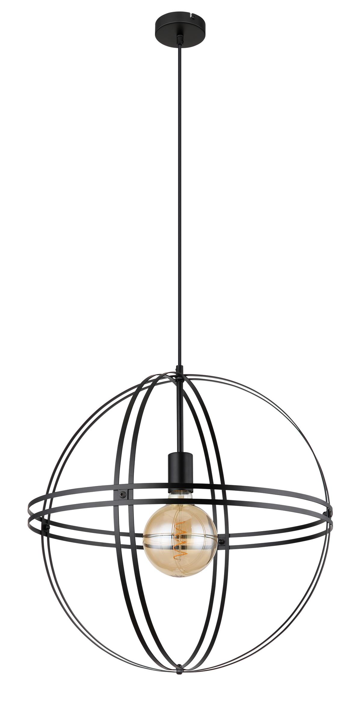 Hängeleuchte 15639h3 - Schwarz, Design, Metall (50/120cm) - Globo