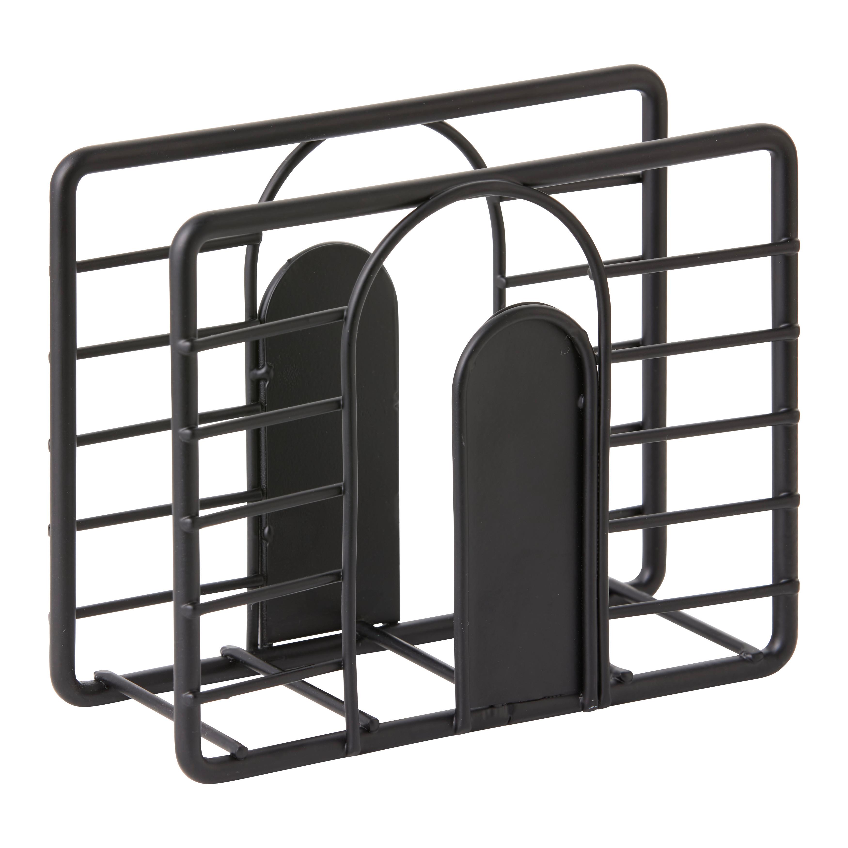 Stojan na servítky BLACKY - čierna, Modern, kov (12,5/5/10cm) - Mömax