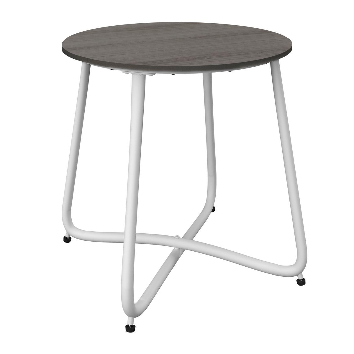 ZAHRADNÍ ODKLÁDACÍ STOLEK PINE - bílá/tmavě šedá, Moderní, kov/plast (50/49,5/50cm) - Bessagi Garden