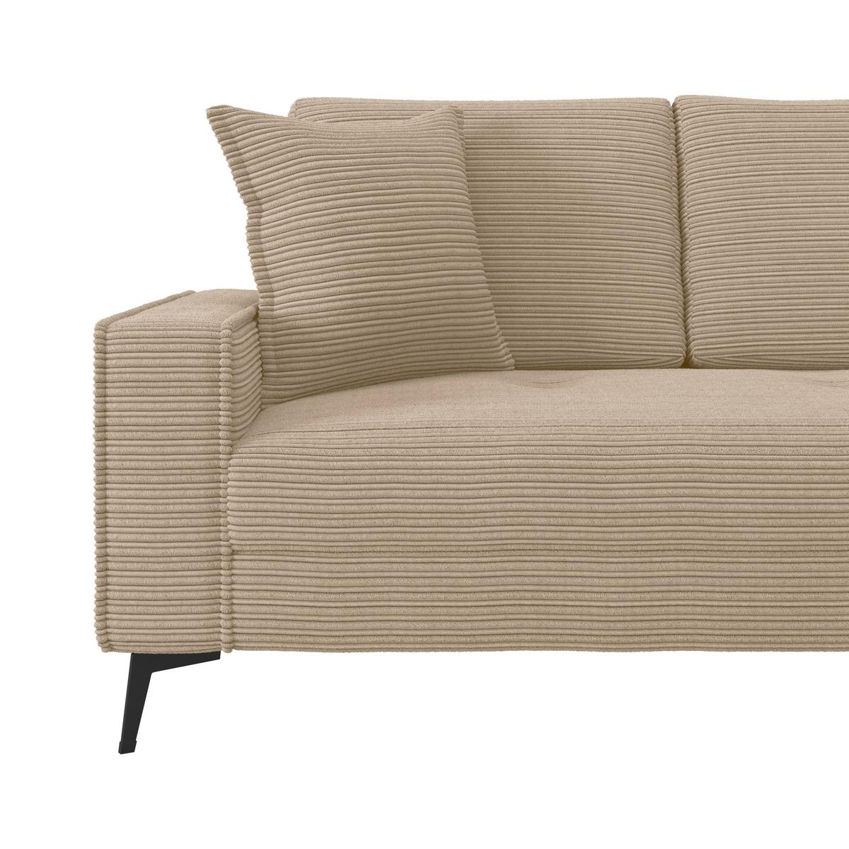 Rohová sedačka ZERO, pravá, světle šedá / béžová - černá/světle šedá, Trend, textil (286/173cm)