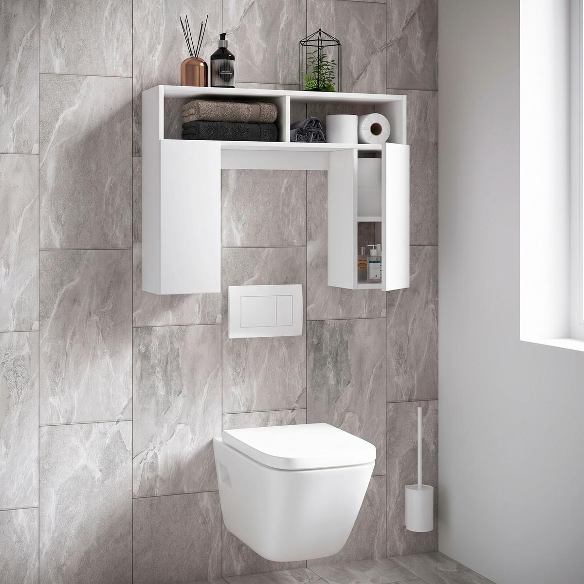 BADEZIMMERREGAL TINOLI S - Weiß, MODERN, Holzwerkstoff (76/61/20cm) - MID.YOU