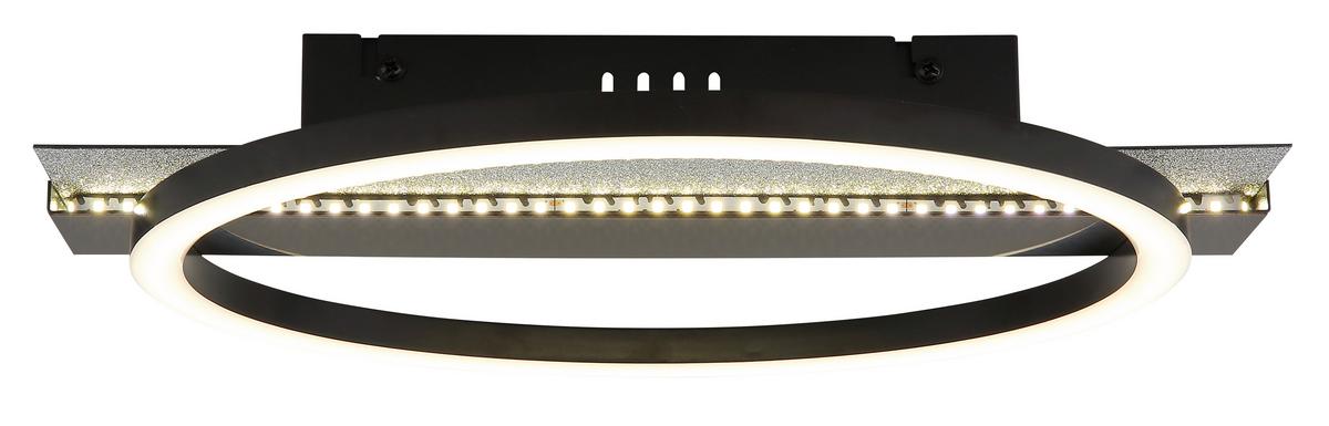 LED-Deckenleuchte Memory-Funktion - Silberfarben/Schwarzchrom, Design, Kunststoff/Metall (34,2/6,8/30cm) - Globo