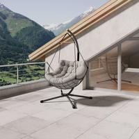 ZÁVESNÉ KRESLO ROM - svetlosivá/antracitová, Modern, kov/textil (100/191/120cm) - Mömax