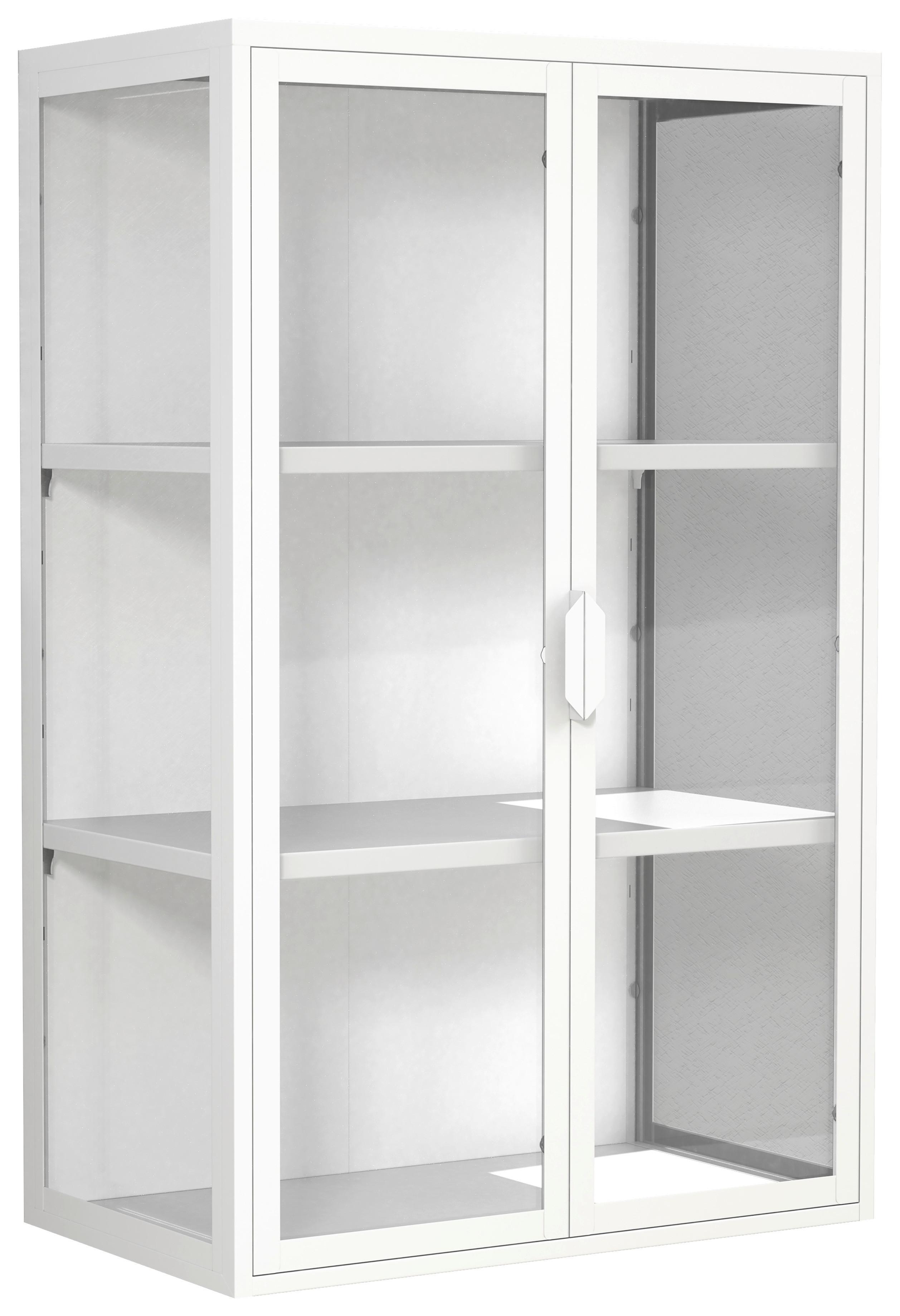 Hängevitrine Flokas Weiß B: 60 Cm - Transparent/Weiß, Design, Glas/Metall (60/95/35cm) - MID.YOU