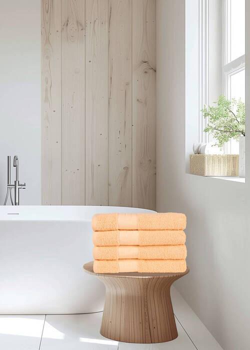 Handtuchset Koralle/Orange 4 Stück - Basics, Textil (50/100cm)