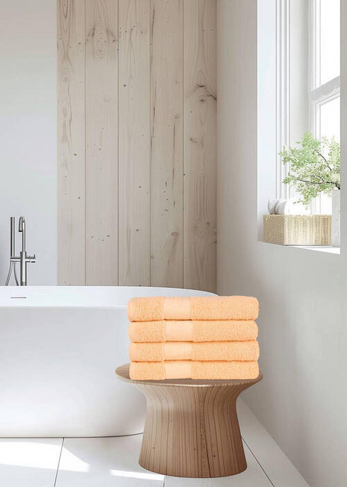 Handtuchset Koralle/Orange 4 Stück - Basics, Textil (50/100cm)