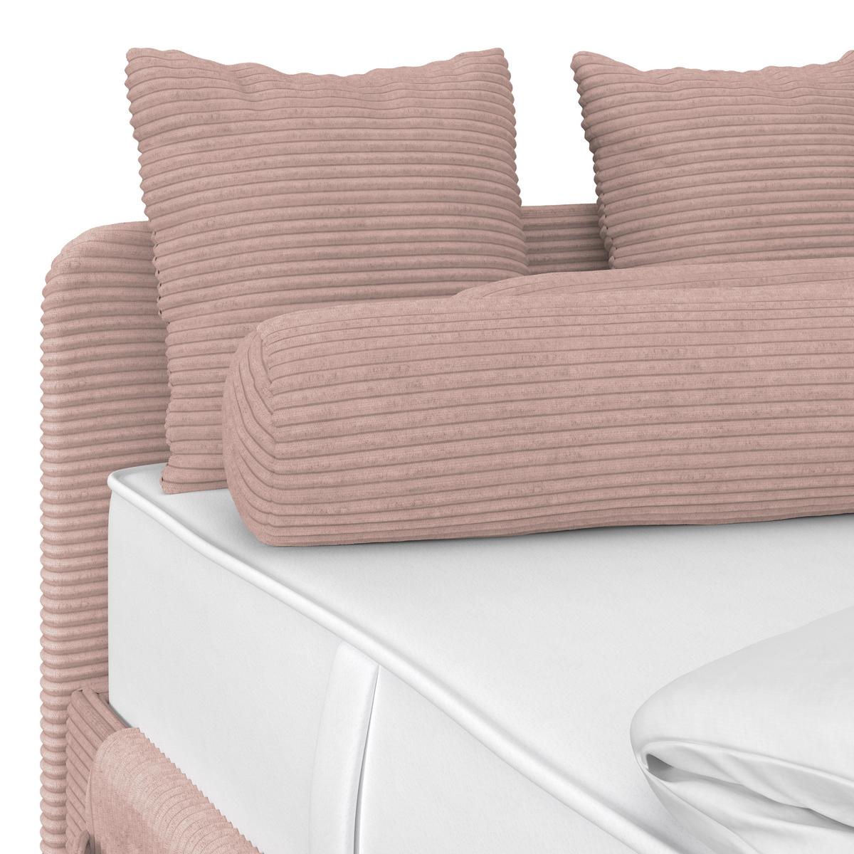 Kárpitozott Ágy Remi 90/200cm - rózsaszín, Modern, textil/fa (90/200cm)