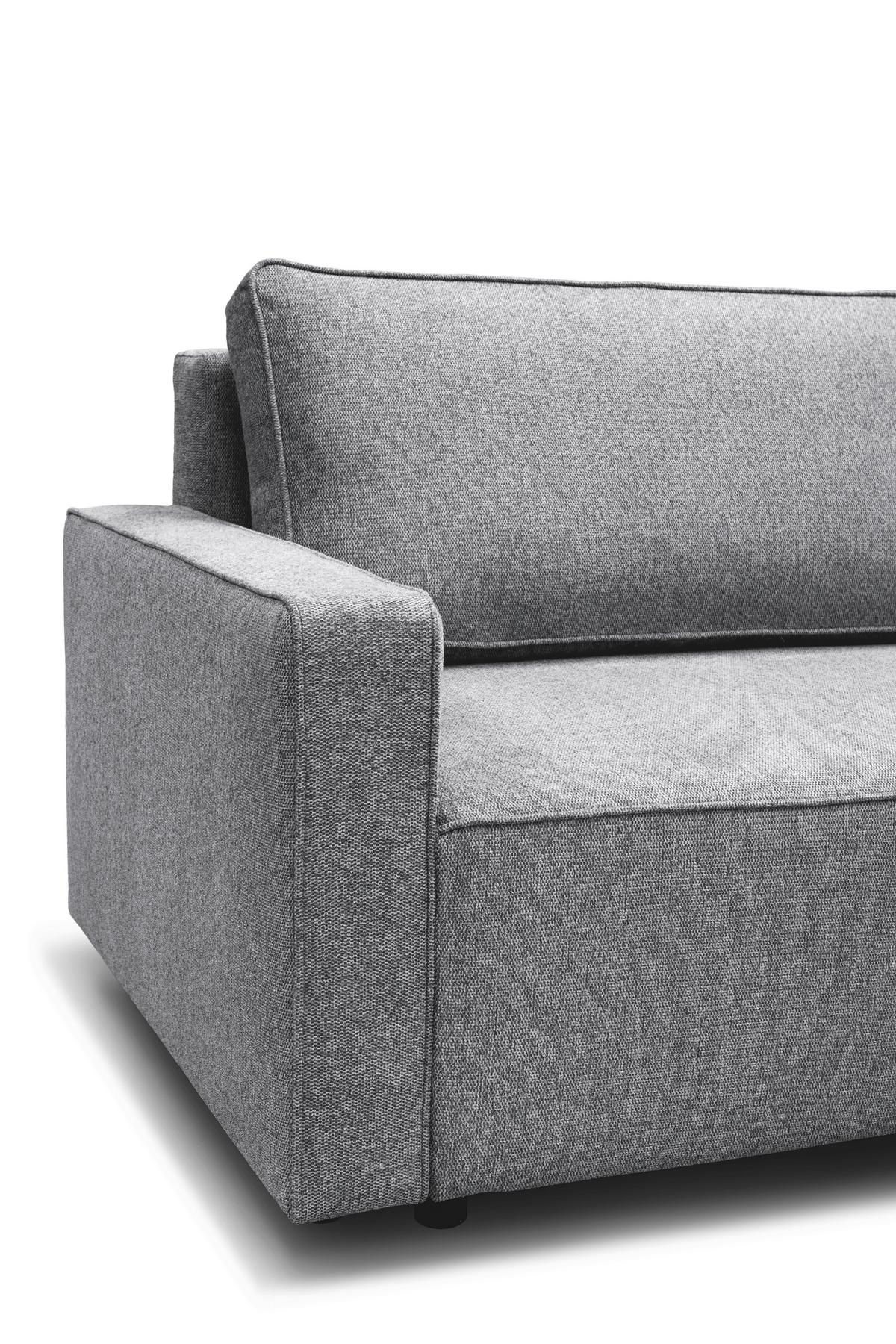 Rozkladacia pohovka NERA, sivá tk. MATANA - sivá, Modern, textil/plast (232/90/100cm)
