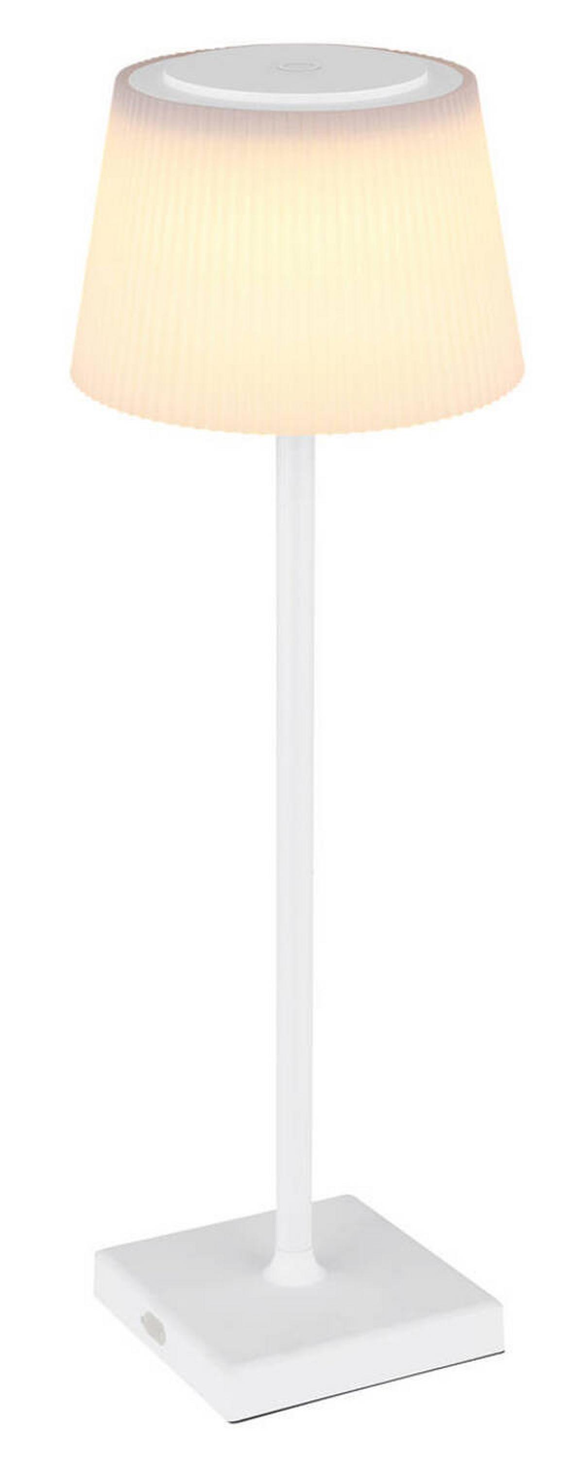 Akku-Tischleuchte 58434w Gregoir - Weiß, KONVENTIONELL, Kunststoff/Metall (13,1/38cm) - Globo
