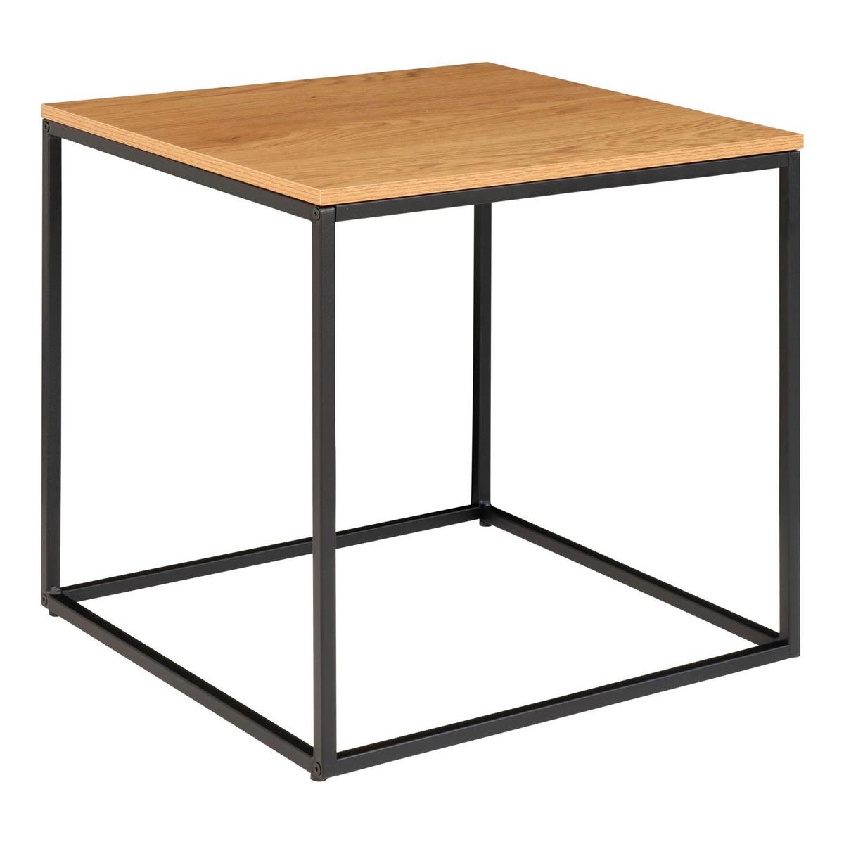 Beistelltisch Vita Natur, L/b/h: 45x45x45cm - Schwarz/Naturfarben, Basics, Holzwerkstoff/Metall (45/45/45cm)