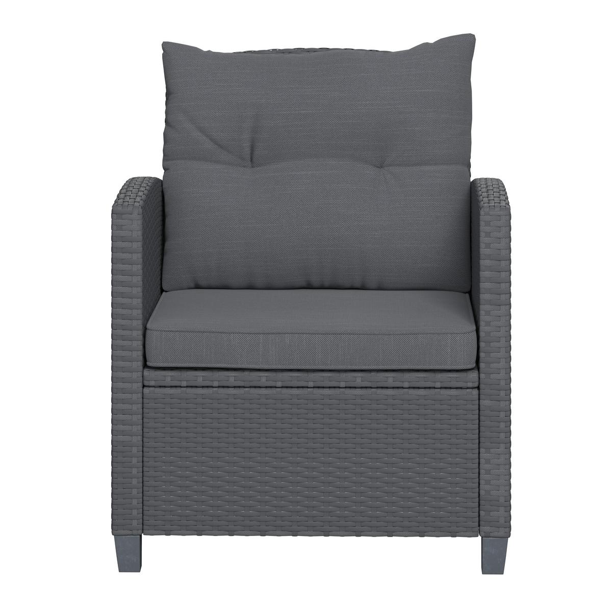 Loungegarnitur Nelson - Schwarz, MODERN, Glas/Kunststoff - Beldano