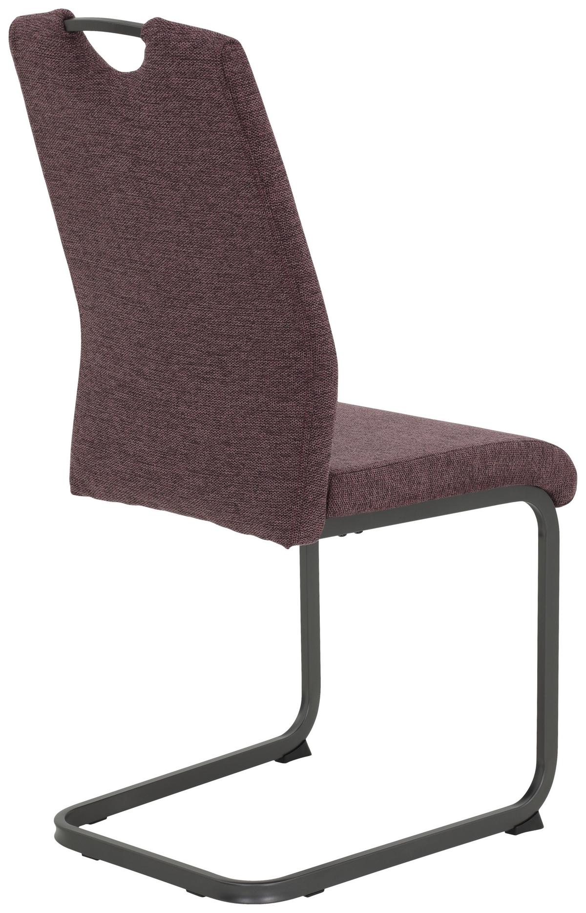 Schwingstuhl-Set Britta S Dunkelrot - Grau/Dunkelrot, MODERN, Textil/Metall (44/100/59cm) - MID.YOU