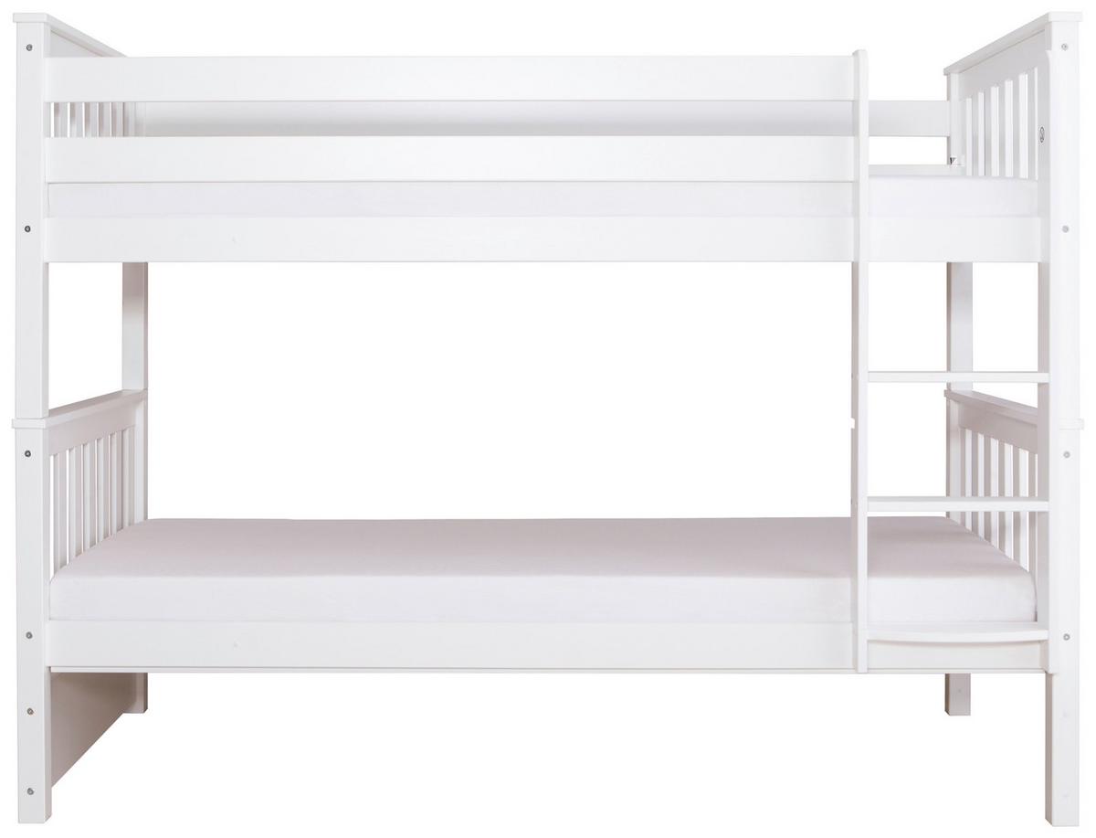 Etagenbett Sammy Weiß Kiefer Massiv 90 cm mit Leiter - Weiß, MODERN, Holz (90/200cm) - MID.YOU