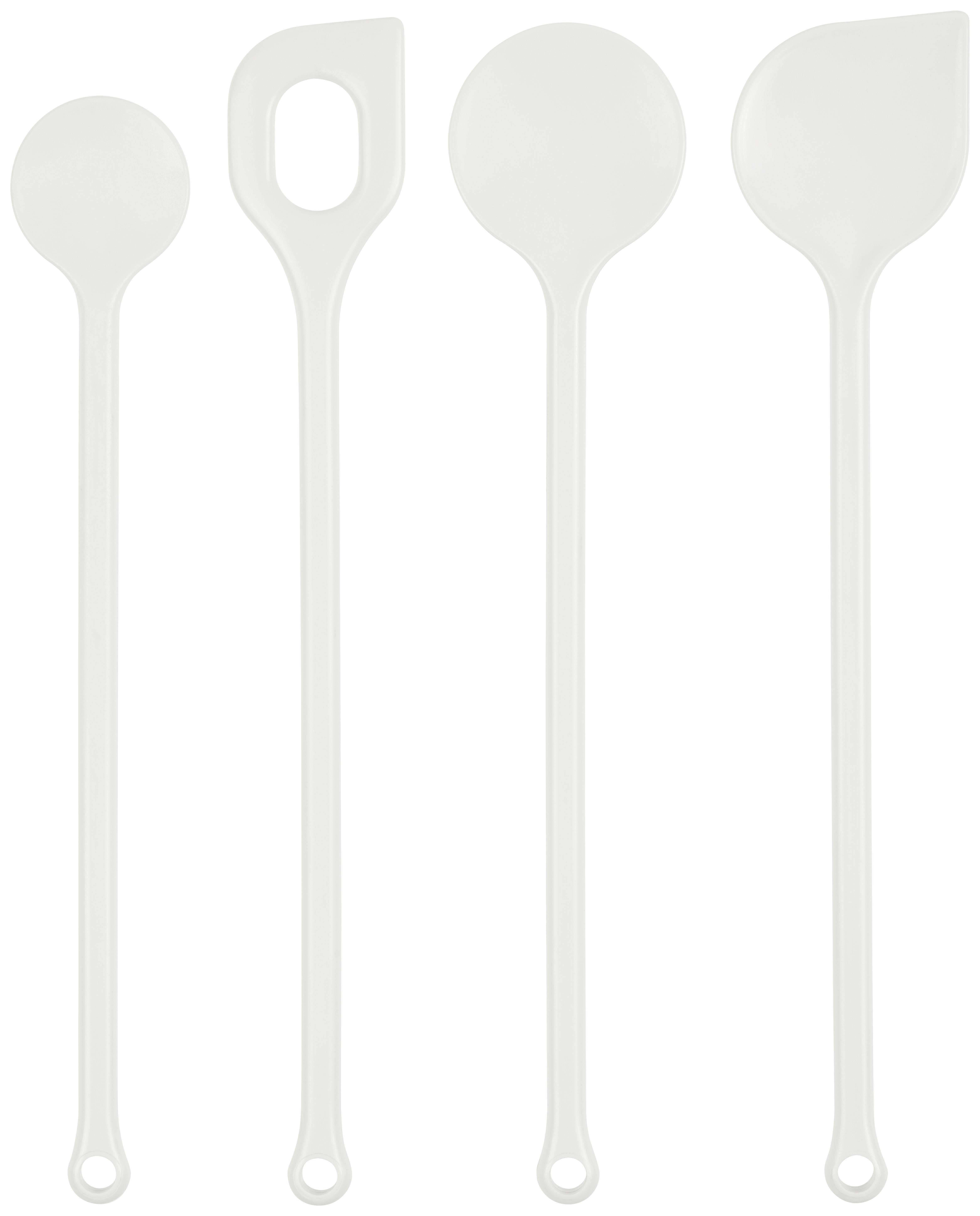 Kochlöffelset Cora, 4tlg Weiß - Weiß, Basics, Kunststoff (31/41/45cm)