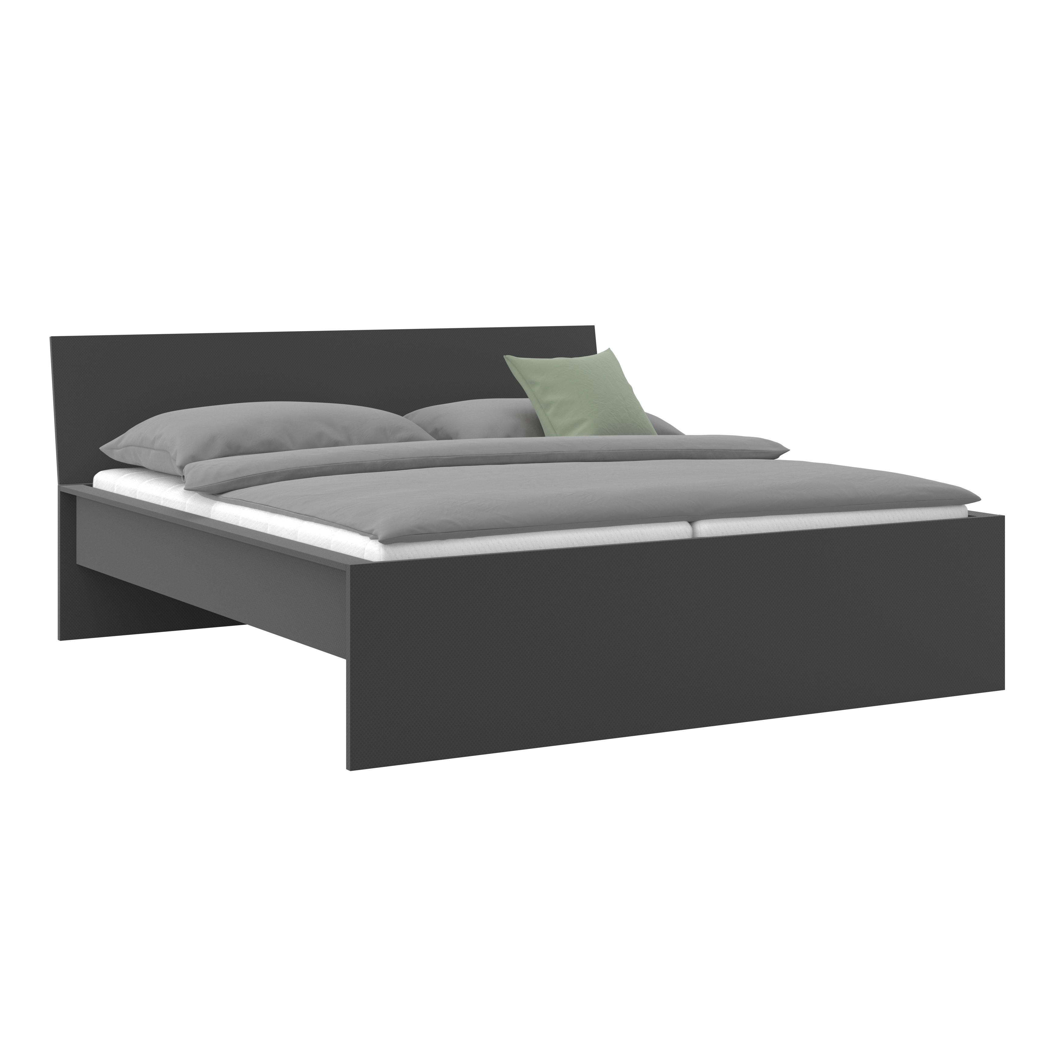 Unit Elements Bettrahmen 90x200 cm Weiß - Anthrazit, KONVENTIONELL, Holzwerkstoff (160/200cm) - Ondega
