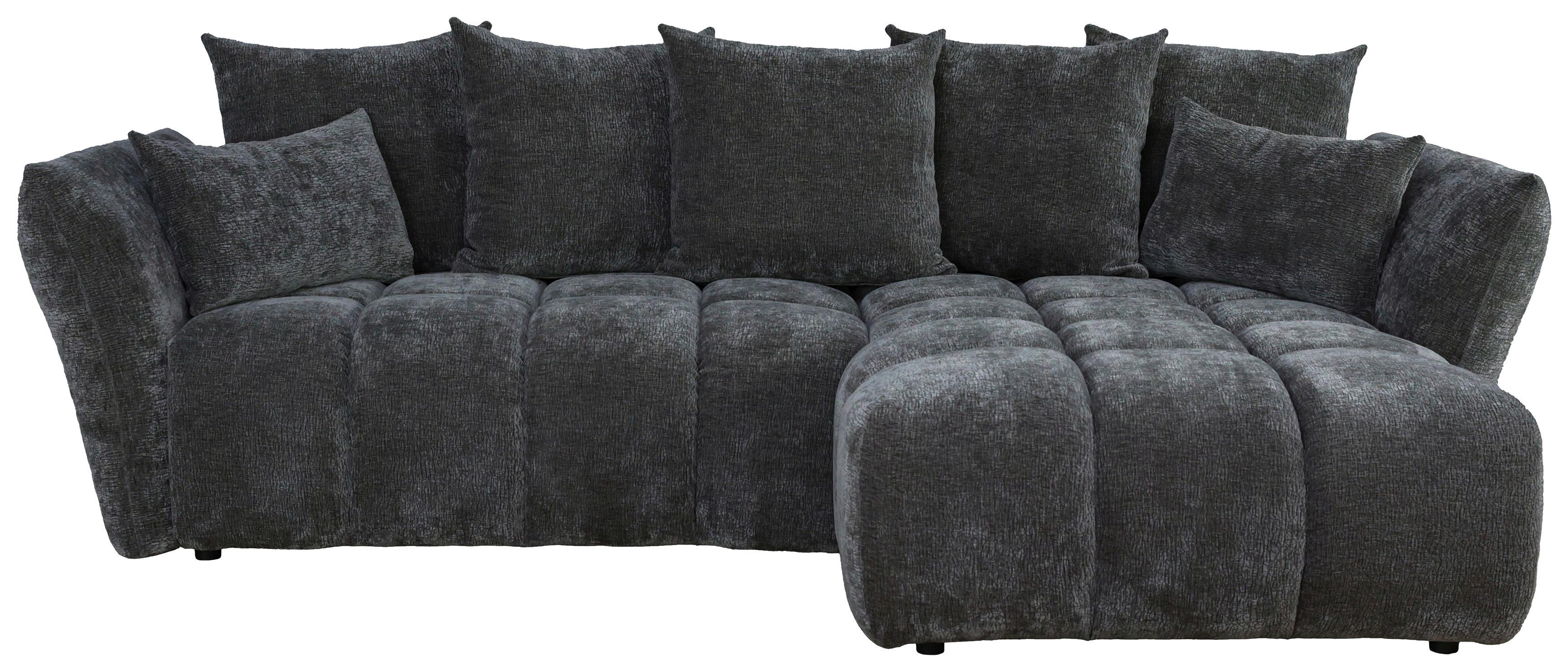 Univerzálna sedačka CAMMELLIO, grafitová ženilka, 7 vankúšov - čierna/grafitová, Modern, textil (296/189cm) - Mömax