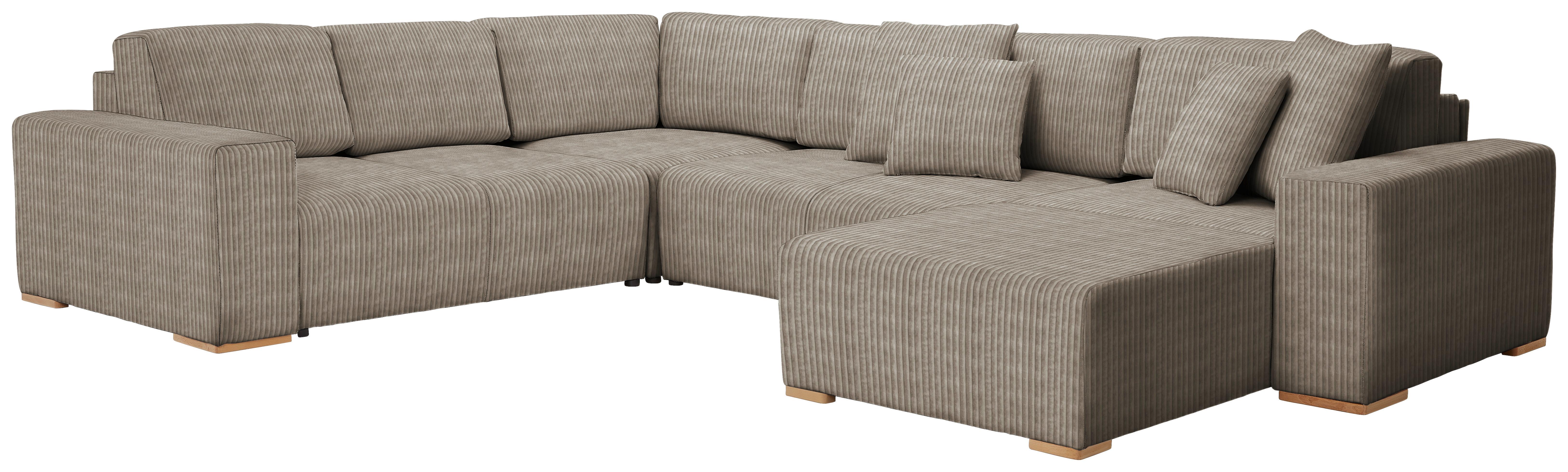 Wohnlandschaft Vouge U: 283x371x208 cm - Taupe/Buchefarben, KONVENTIONELL, Textil (283/371/208cm) - Livetastic