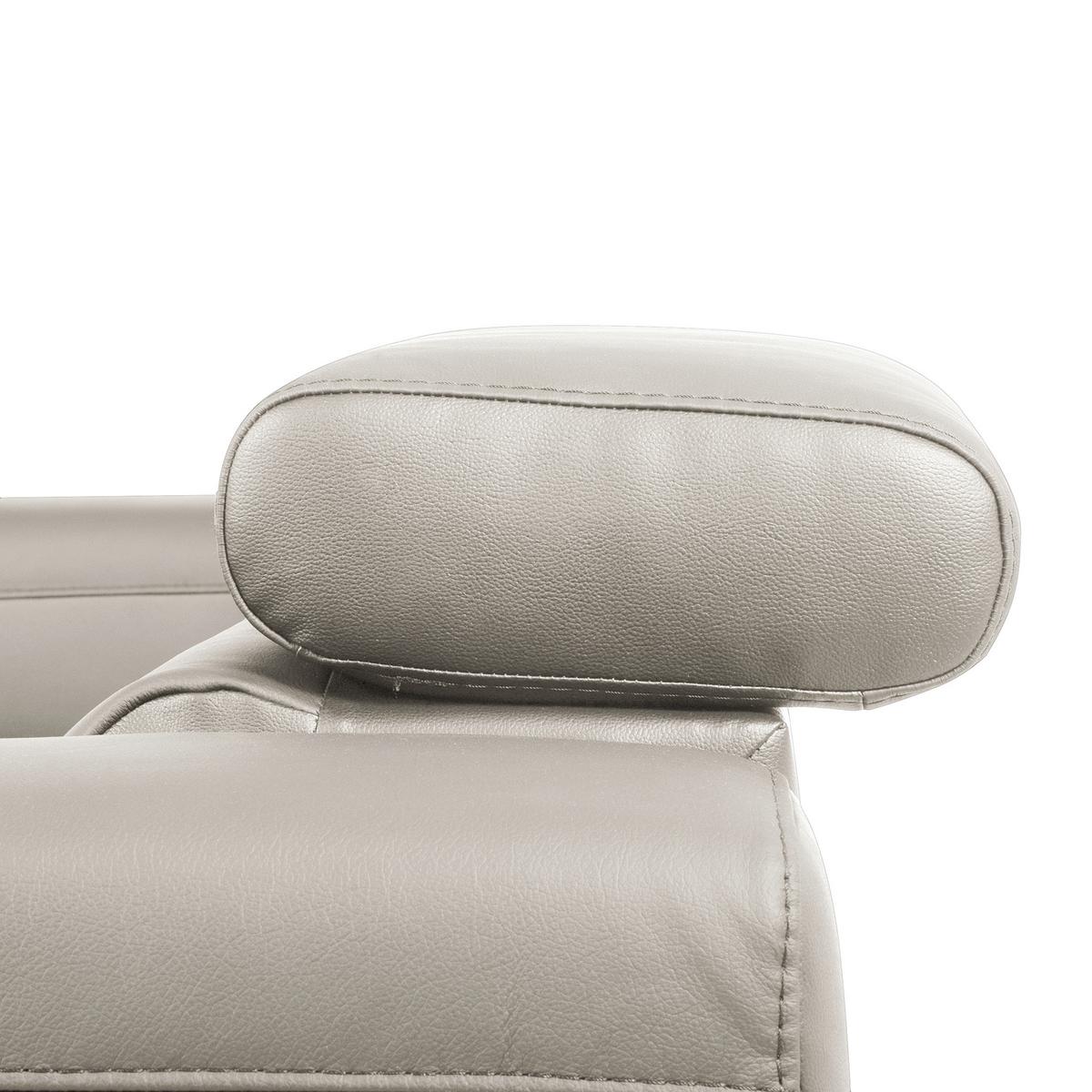 Ecksofa Torino Teilleder Platinfarben 247x173 - Platinfarben/Schwarz, Design, Leder/Textil (247/173cm) - Livetastic