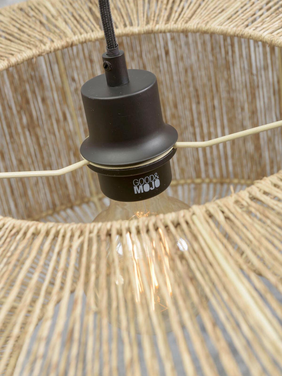 Hängeleuchte Iguazu H: 35 cm 1-Flammig höhenverstellbar - Hellbraun/Schwarz, Natur, Naturmaterialien/Kunststoff (52/35cm) - Good & Mojo