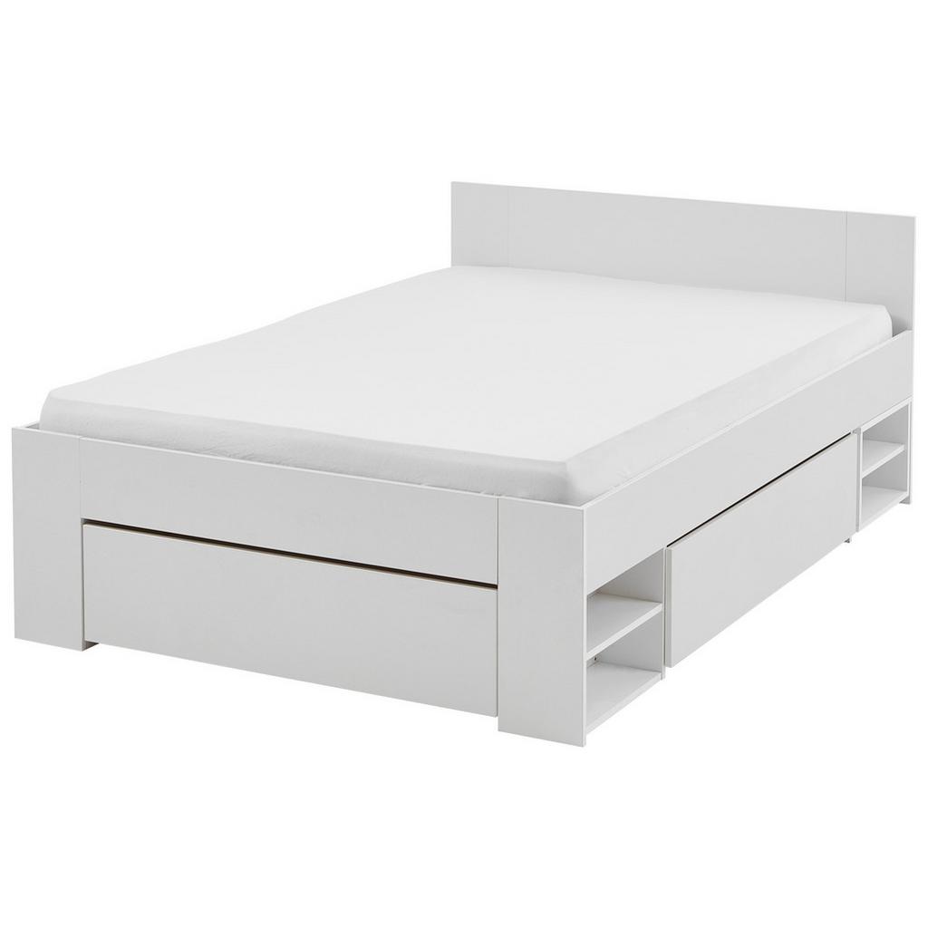Stauraumbett Mit Bettladen 140x200cm Azurro Weiß