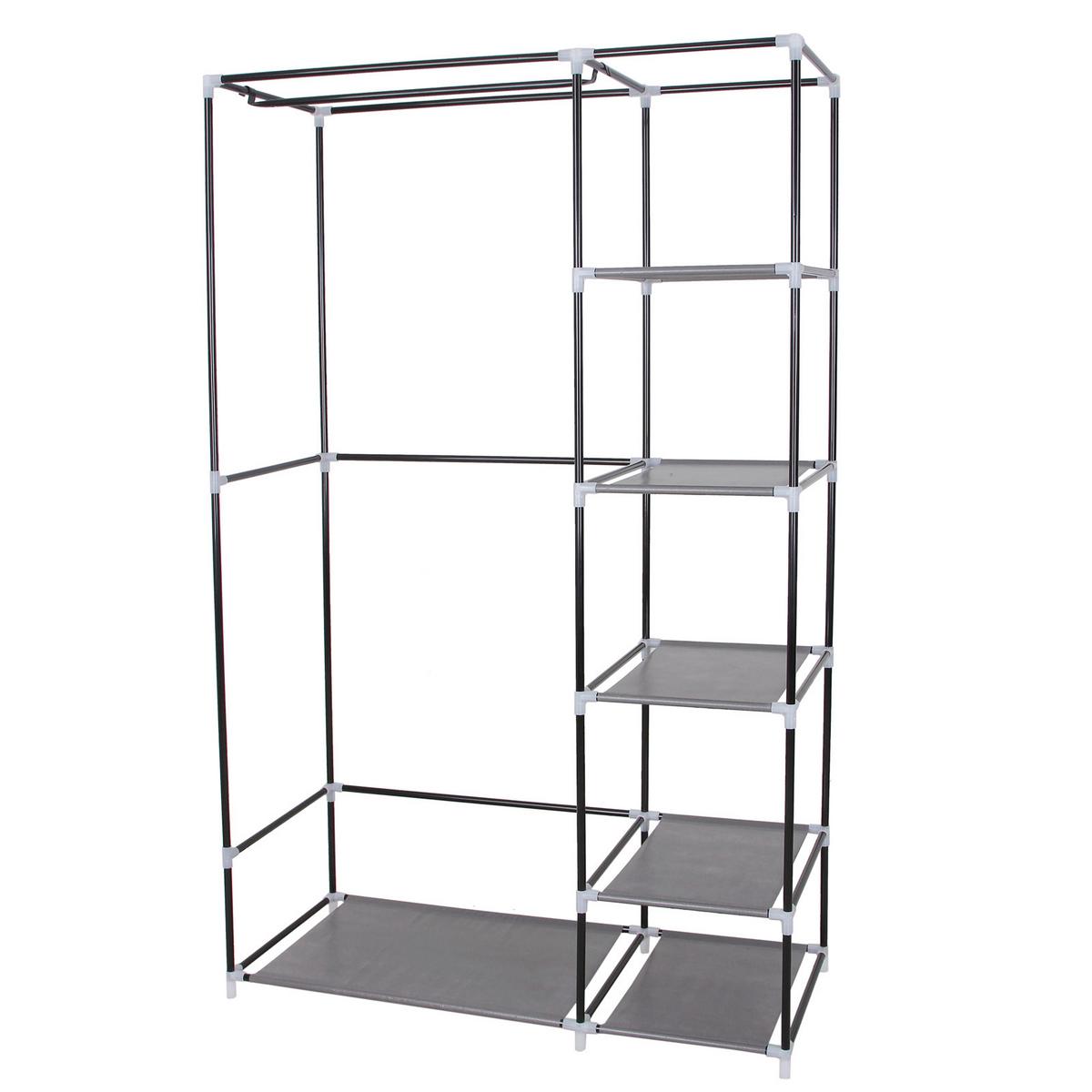 Stoffschrank Grau B: 110 Cm - Eschefarben/Grau, Basics, Kunststoff/Textil (110/175/45cm)