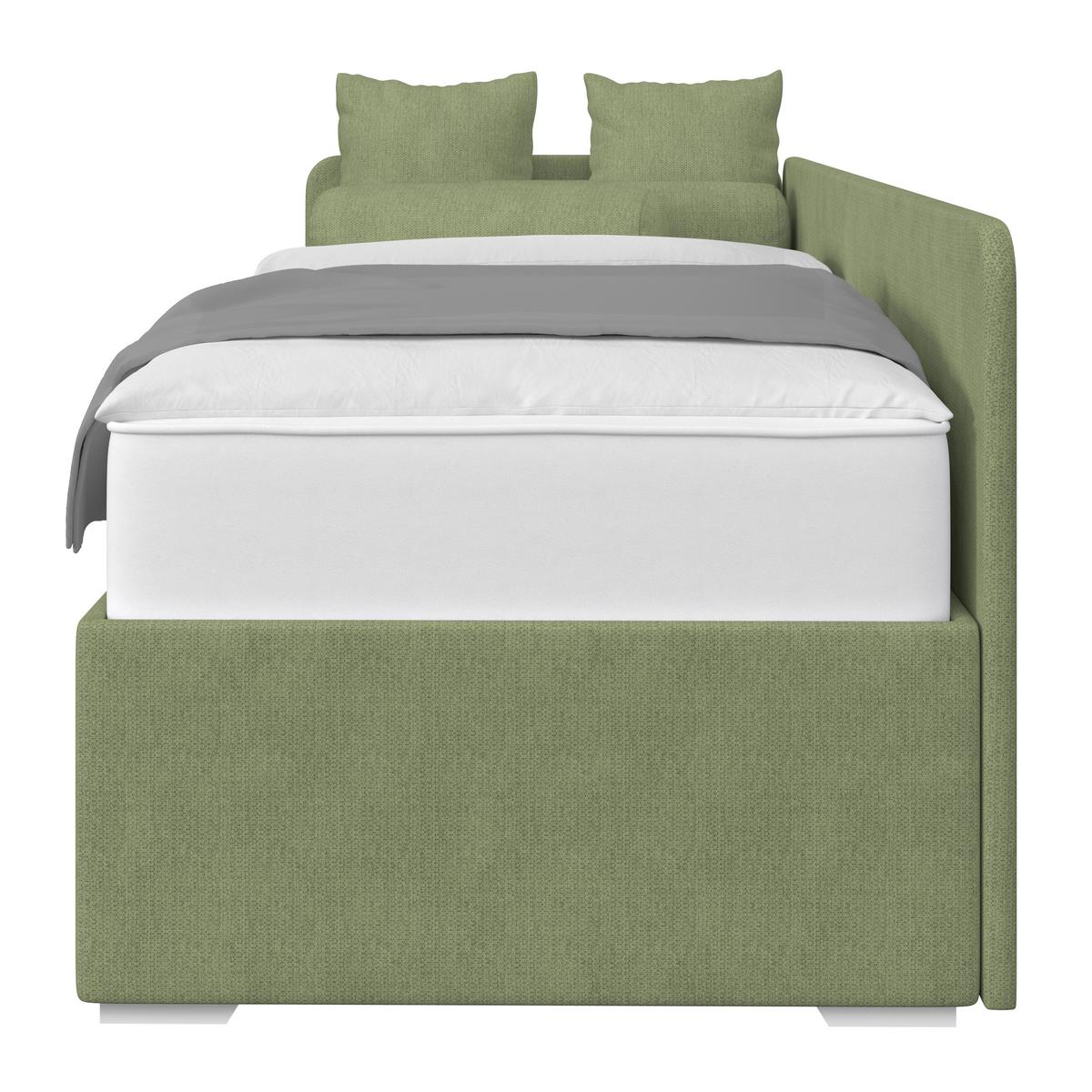 Kárpitozott Ágy Remi 90/200cm - ezüstszínű/zöld, Modern, textil/fa (90/200cm)