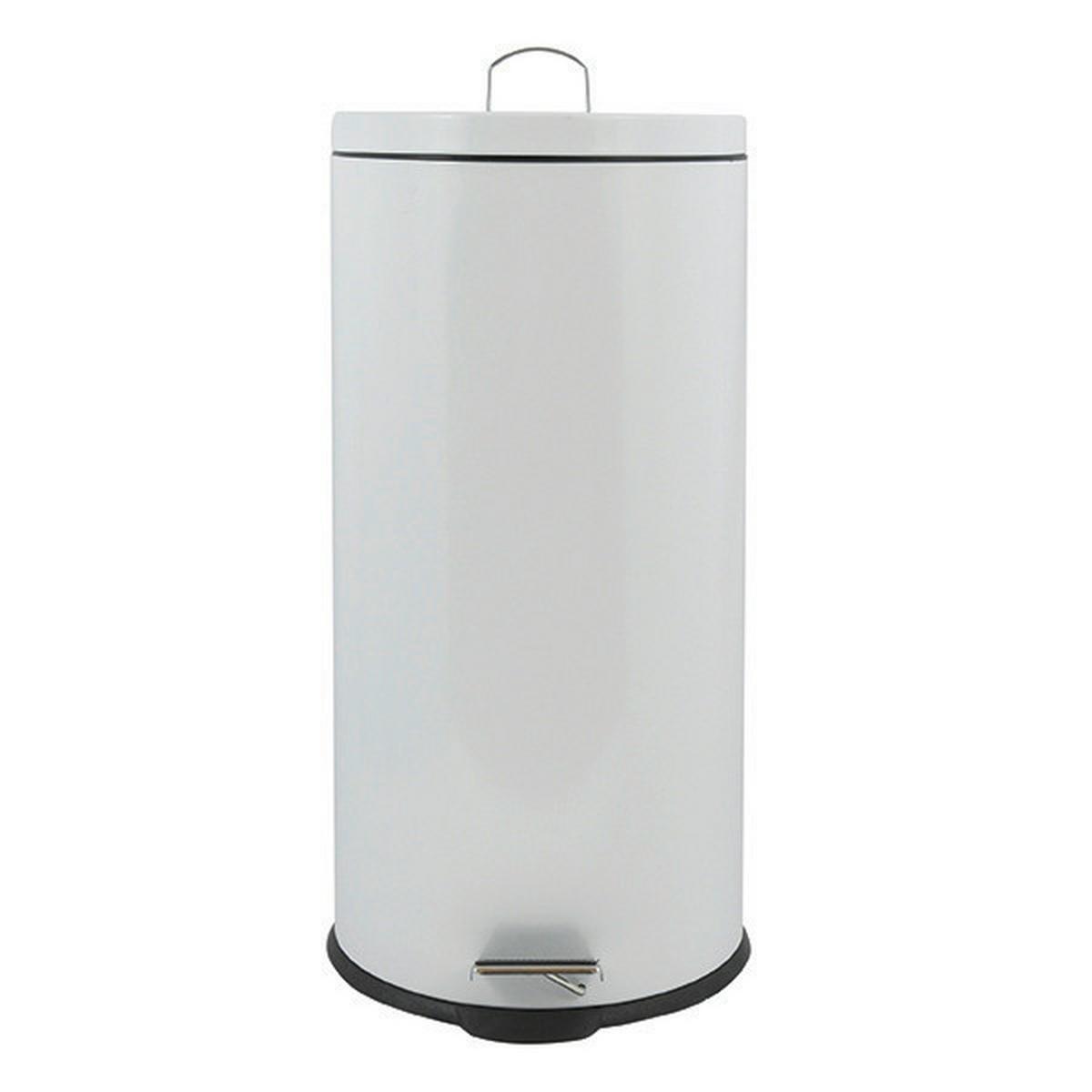 Treteimer Abfalleimer Stahl 30 L,weiß - Schwarz/Weiß, Basics, Kunststoff/Metall (29.5/63.5/29.5cm) - Spirella