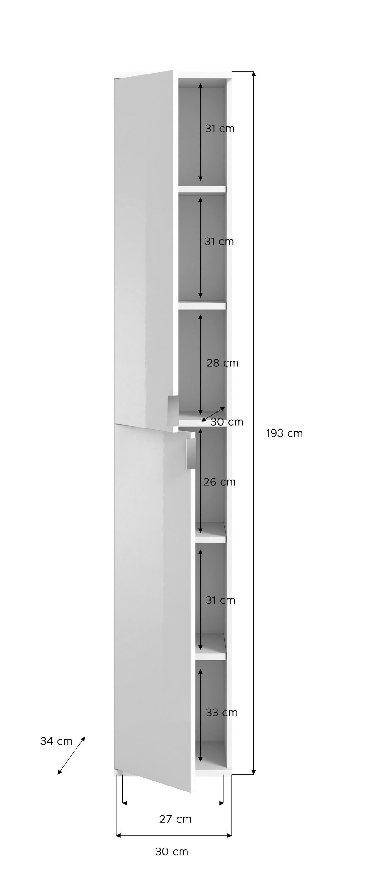 Gardeobe Projekt X 3-Teilig Weiß/Eiche Artisan B: 152 cm - Weiß Hochglanz, KONVENTIONELL, Glas/Holzwerkstoff (152/193/34cm) - MID.YOU