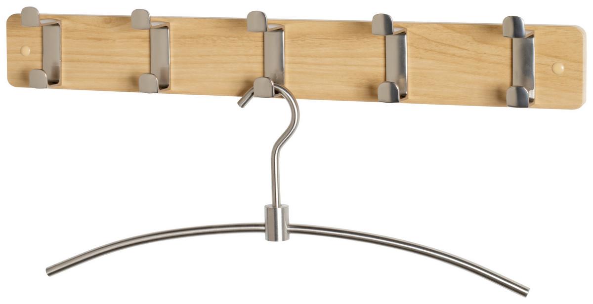 Fali Akasztóléc Köln - nemesacél/tölgyfa, Modern, faalapú anyag/fém (55/7/6cm)