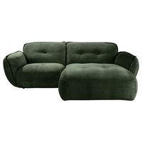 Ecksofa Fluffy Dunkelgrün S: 269x184 Cm - Dunkelgrün/Schwarz, MODERN, Textil (269/184cm) - Trendmanufaktur