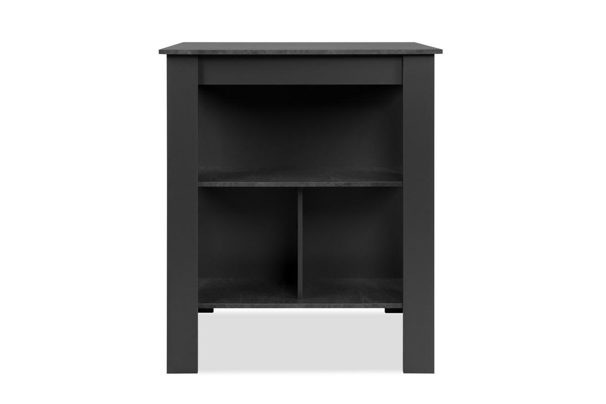 Bartisch Atlanta Anthrazit Dekor, B: 92 Cm - Schieferfarben/Anthrazit, Basics, Holzwerkstoff (92/106/68cm)