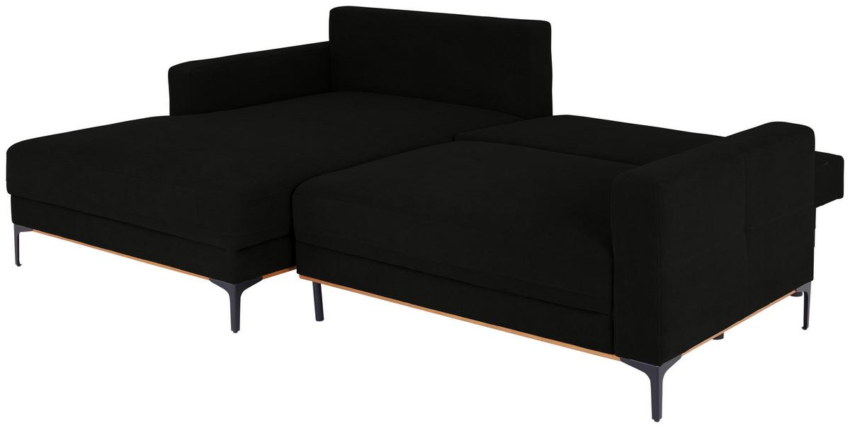 Rohová sedačka BERGAMO, levá, černá - černá, Moderní, kov/textil (162/238cm) - Ondega