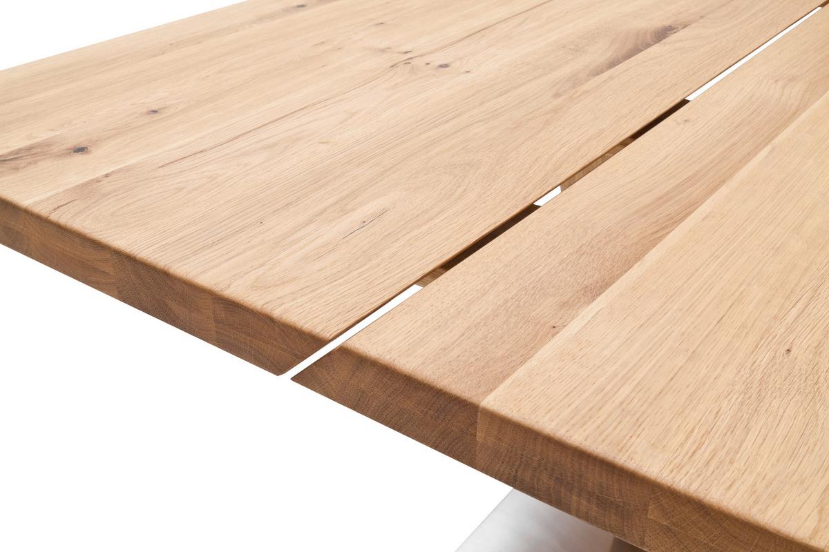 Esstisch Eiche Greta 220x100cm mit Geteilten Platten - Eichefarben, Design, Holz/Holzwerkstoff (220/100/78cm) - Livetastic