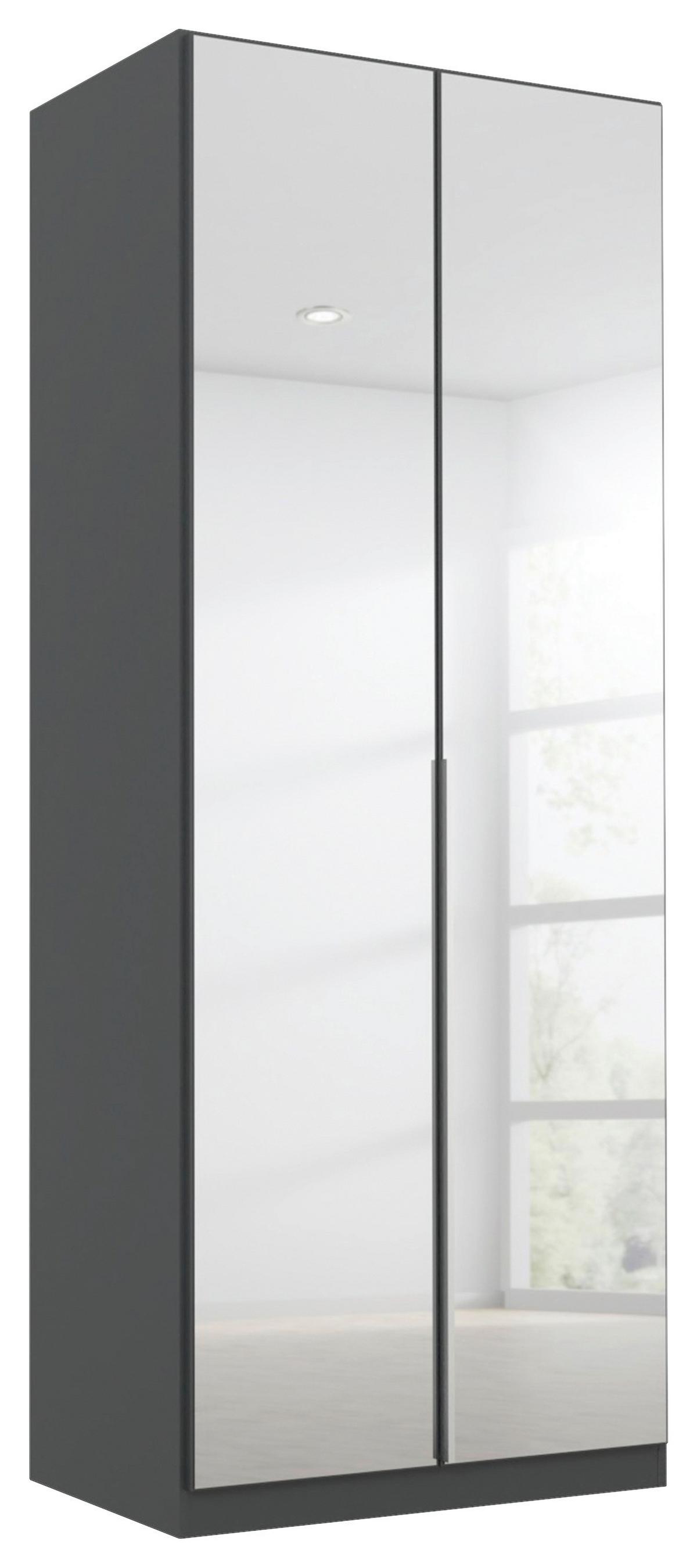 Drehtürenschrank Mit Spiegel B: 91 Cm Alabama, Grau - Silberfarben/Grau, MODERN, Holzwerkstoff (91/229/54cm) - Rauch Möbel