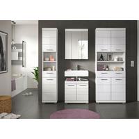 Badezimmer Scout Weiß B: 171 Cm - Weiß Hochglanz/Silberfarben, MODERN, Glas/Holzwerkstoff (171cm) - MID.YOU