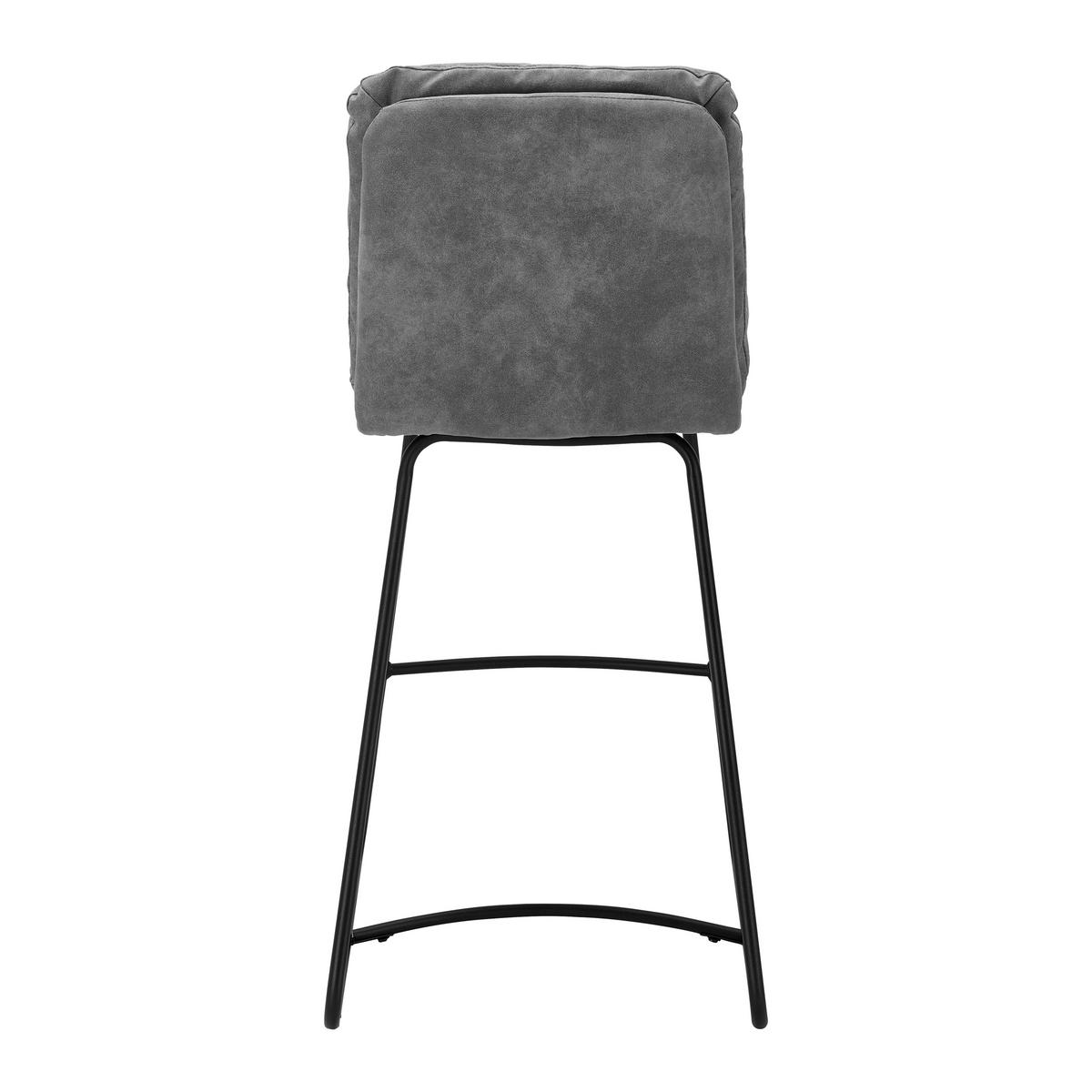 Barová židle KONA světle šedá - šedá/černá, Moderní, kov/dřevo (44/103/59cm) - Bessagi Home