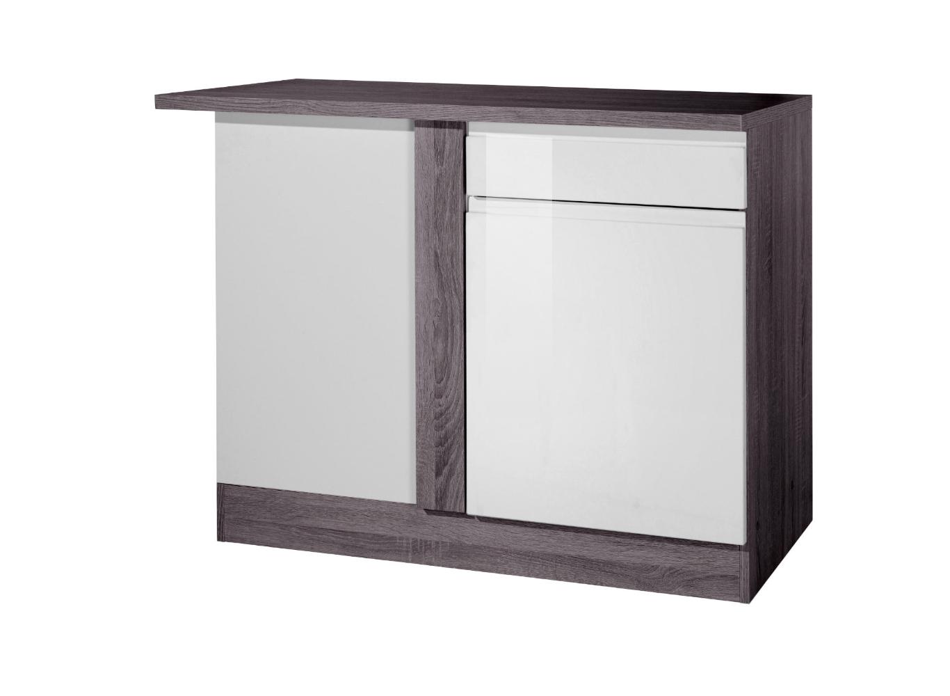 Eckunterschrank mit weißer Front entdecken