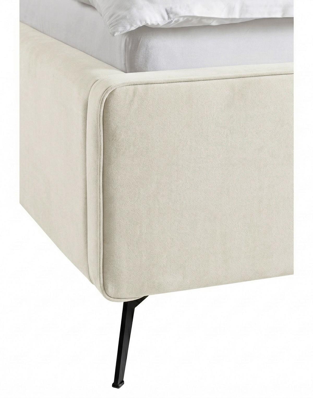 Polsterbett Camila Manila Creme 180x200cm - Creme/Schwarz, MODERN, Holz/Textil (180/200cm) - MID.YOU