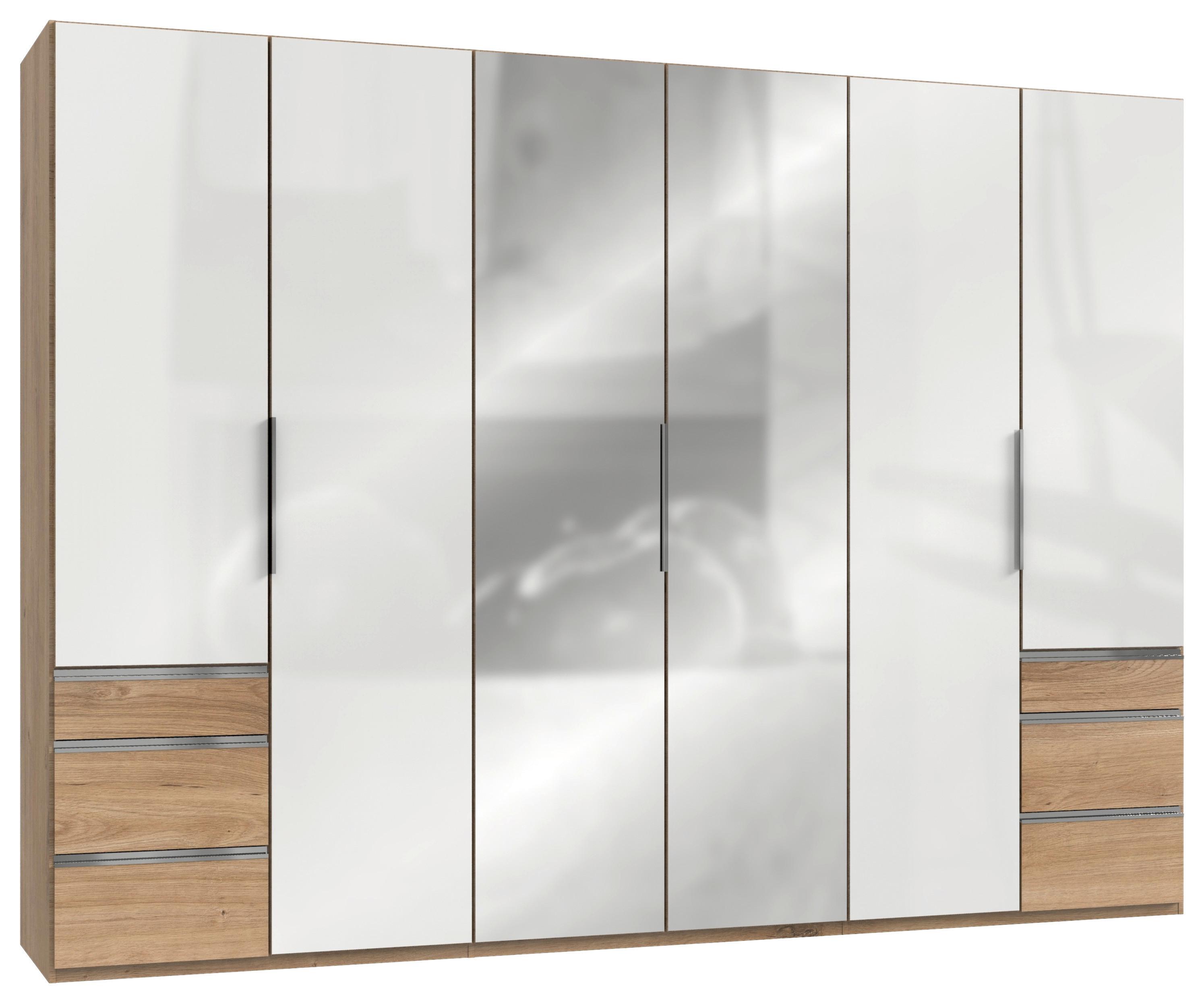 Šatní skříň LEVEL 36 D - barvy dubu/barvy chromu, Moderní, kov/kompozitní dřevo (300/216/58cm) - MID.YOU