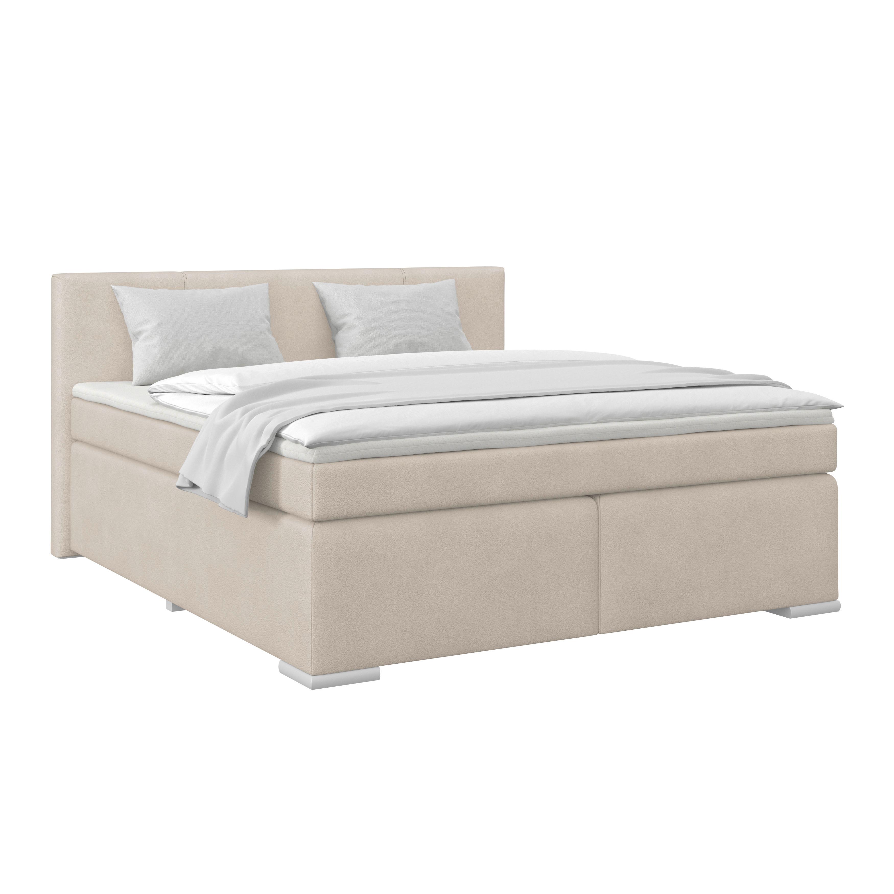 Boxspringbett Mira Boucle Perlmutt,lf: 160x200cm
