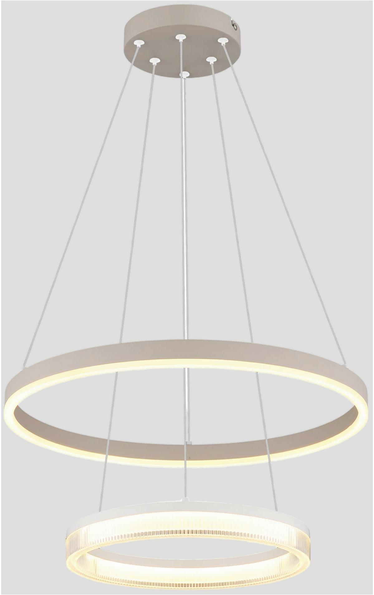 LED-Hängeleuchte, 3000k Cayla - Sandfarben/Transparent, Basics, Kunststoff/Metall (50/150cm) - Luca Bessoni