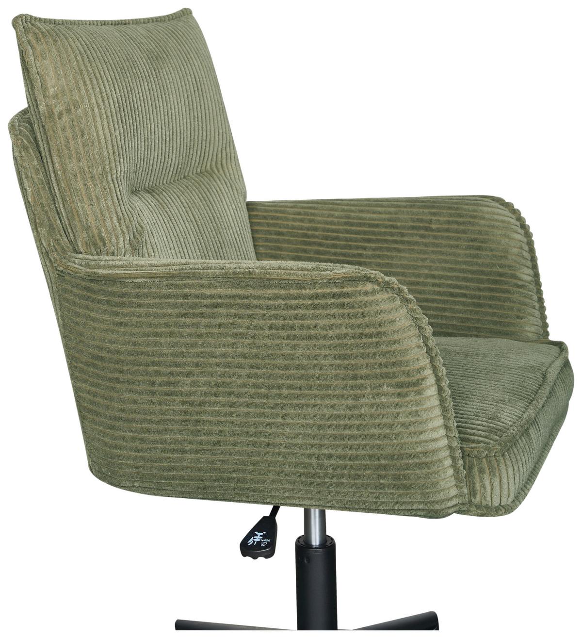 Drehstuhl Valencia Grün B: 58,5 cm - Schwarz/Grün, MODERN, Textil/Metall (58,5/88/95/63cm) - Livetastic