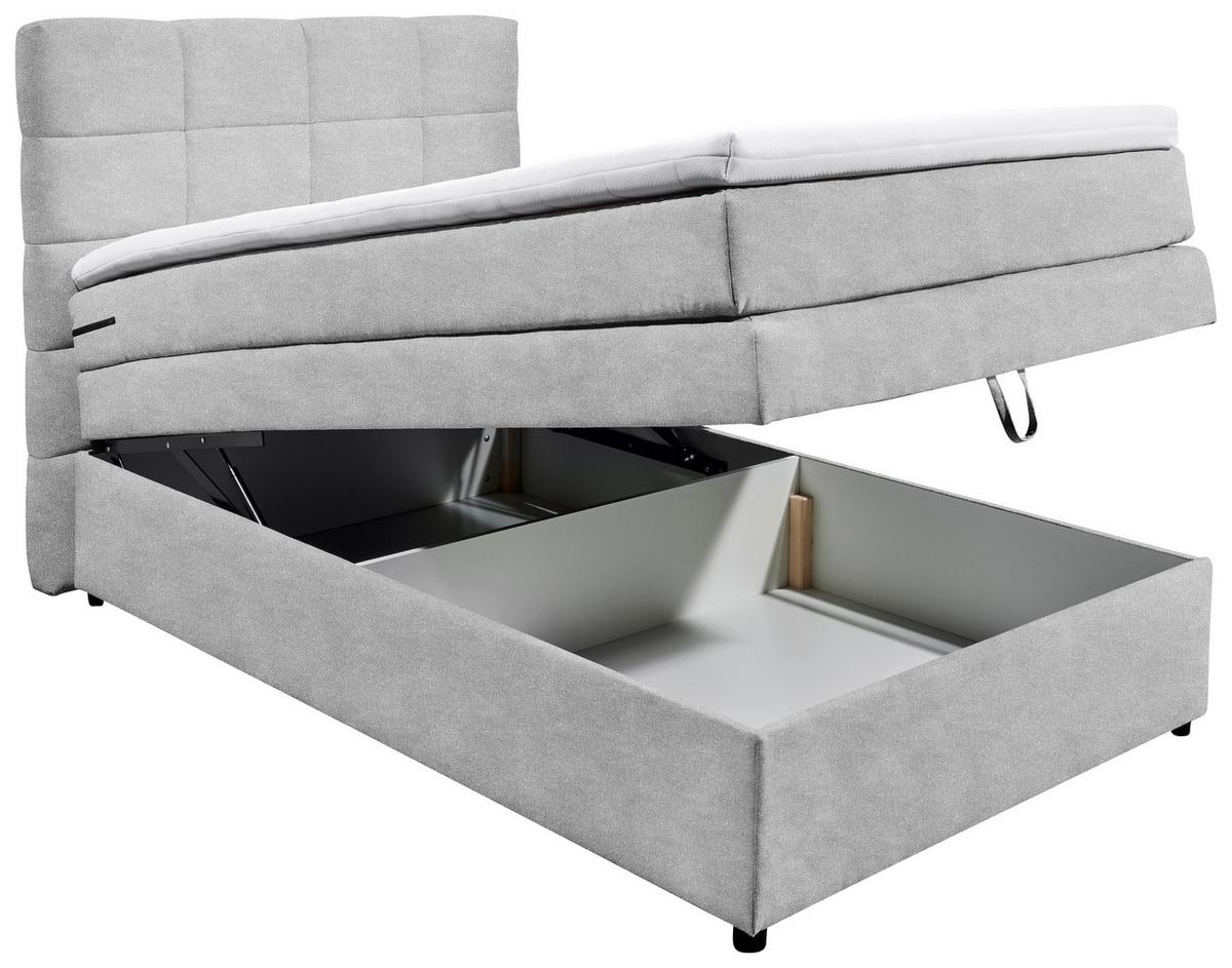 Boxspringbett Mit Topper & Bettkasten 120x200 Tacoma 3 - Silberfarben, KONVENTIONELL (120/200cm) - MID.YOU