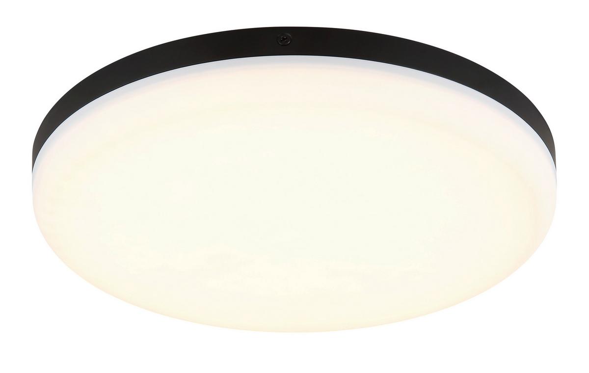 LED-Deckenleuchte Matthew Schwarz Weiß D: 30 cm - Schwarz/Weiß, KONVENTIONELL, Kunststoff (30/5cm) - Globo
